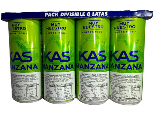 Muy Nuestro KAS Manzana Spanish - Apple soft drink 330ml x8pack Best Before February 2024