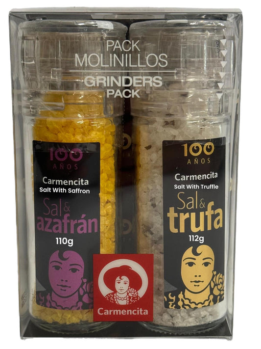 Carmencita Spanish Salt With Truffle and Salt With Saffron Twin Pack 222g