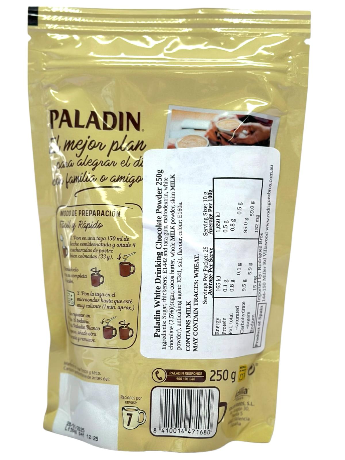 Paladin Blanco Spanish White Drinking Chocolate 250g Twin Pack 500g Total