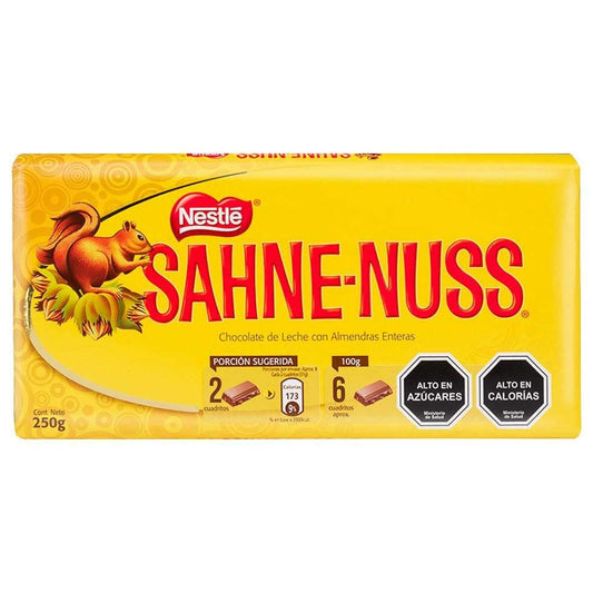 Sahne-Nuss Chocolate de leche con Almendras Enteras - Milk Chocolate with Whole Almonds 250g