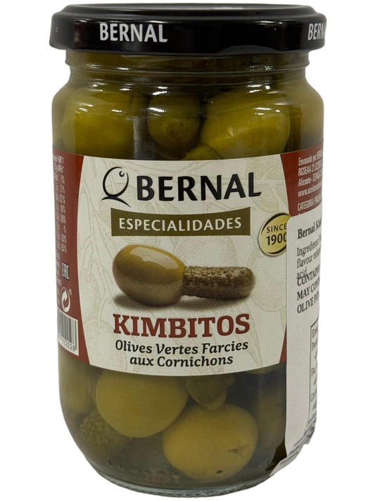 Bernal Especialidades Kimbitos Green Olives Stuffed With Gherkins 300g