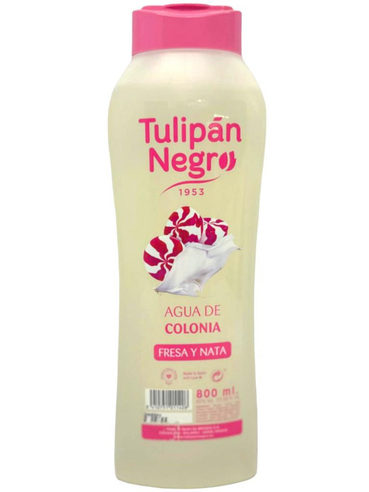 Tulipan Negro Strawberry and Cream Agua De Colonia Spanish Cologne Water 800ml