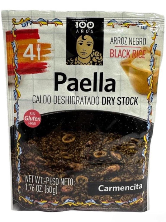 Carmencita Arroz Negro Black Rice Dry Paella Stock 50g