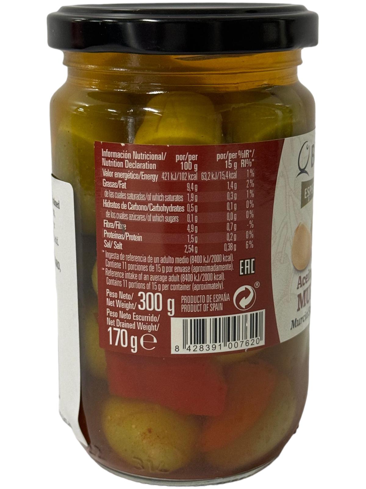Bernal Especialidades Aceitunas Estilo Murciano Murcia Style Green Olives 300g