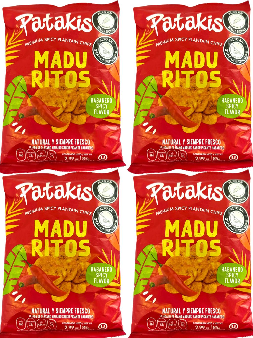 Patakis Maduritos Premium Spicy Plantain Colombian Chips Salted 80g Ea 4 pack 320g total  Best Before End Of March 2024