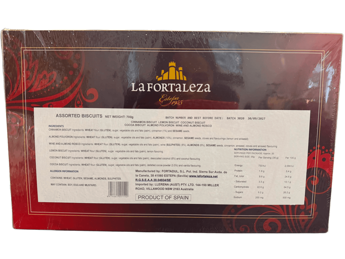 La Fortaleza Mantecados (Cinnamon, Lemon, Cacao & Coco) NO MANTECA 700g
