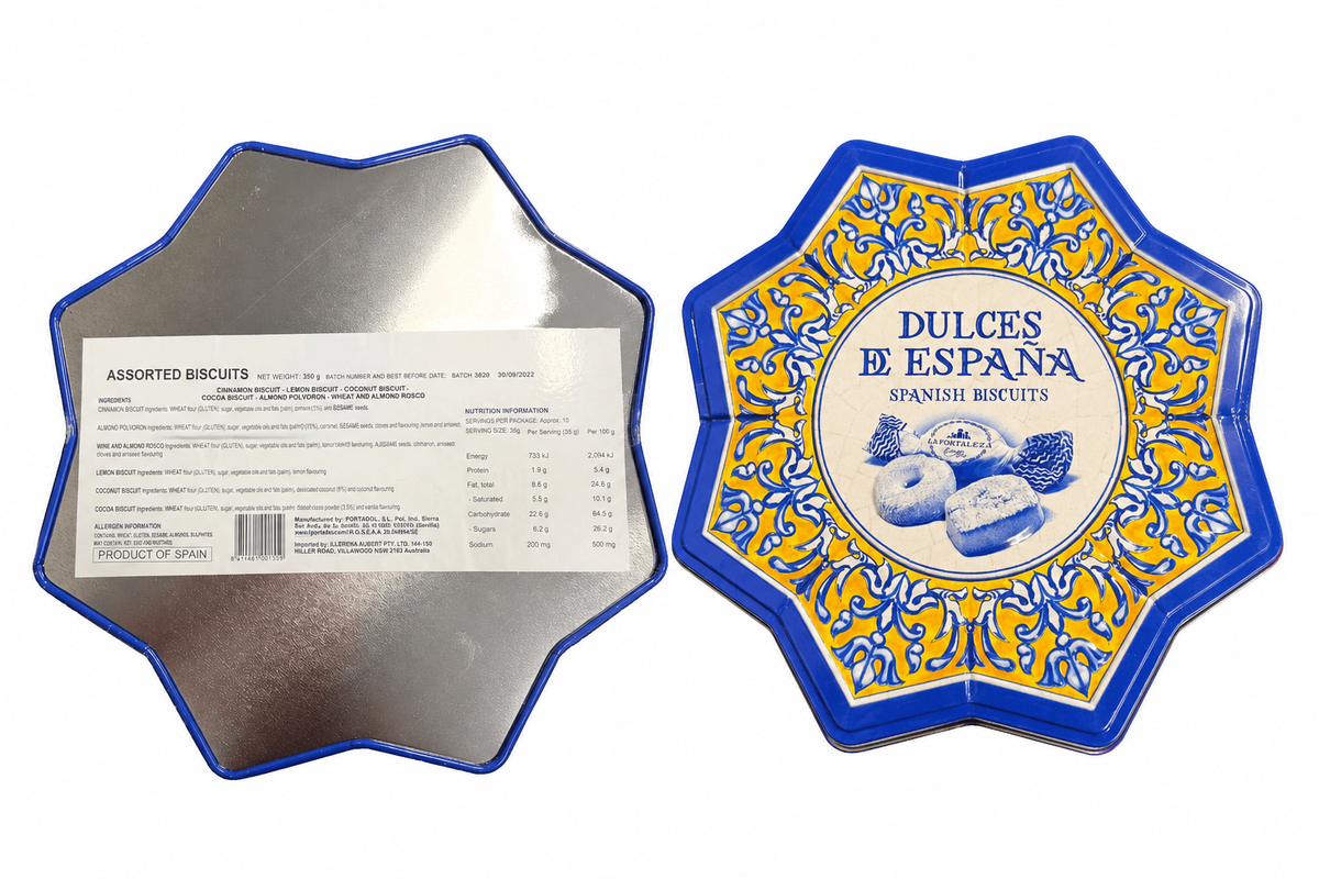 La Fortaleza Blue Tin Spanish Biscuits NO MANTECA 350g (Best Before 30-09-2027)