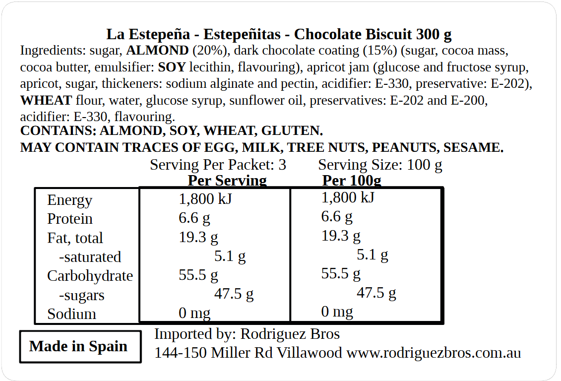 La Estepena Estepenitas Chocolates with Almond and Marmalade 300g (Best Before 30-11-2026)