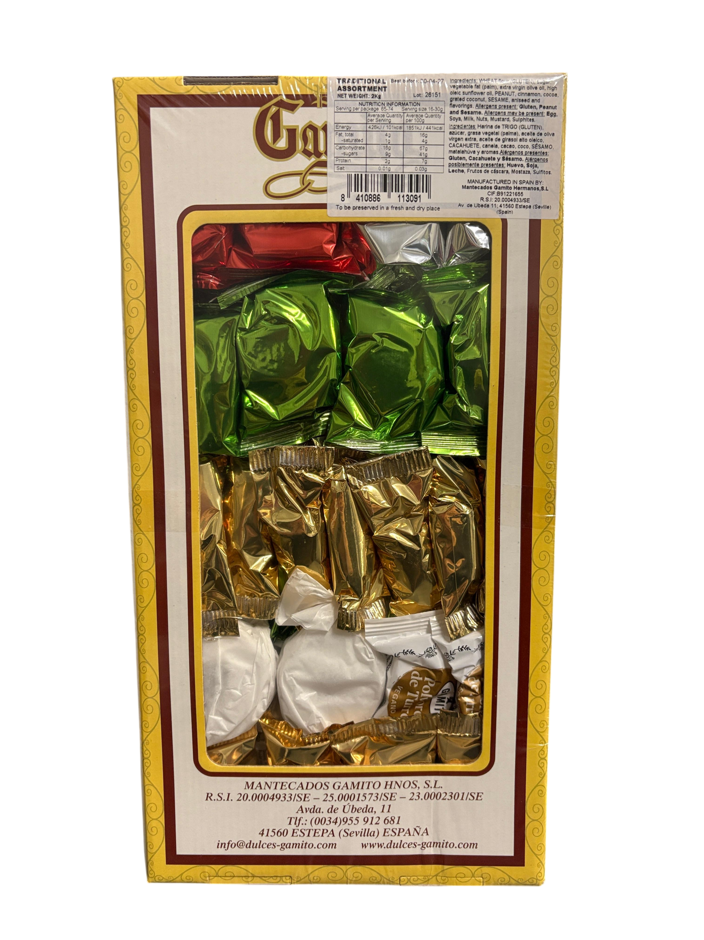 Gamito Traditional Assortment Spanish Biscuits Mantecados No Manteca 2kg (Best Before 30-04-2027)