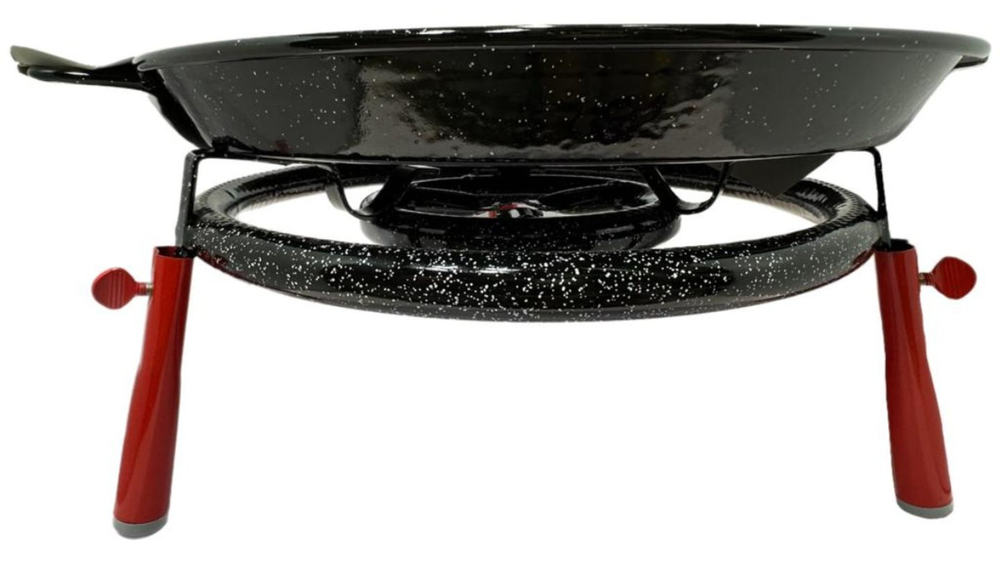 Garcima Valencia Spanish Paella Desktop Set Black Enamel Pan 46cm