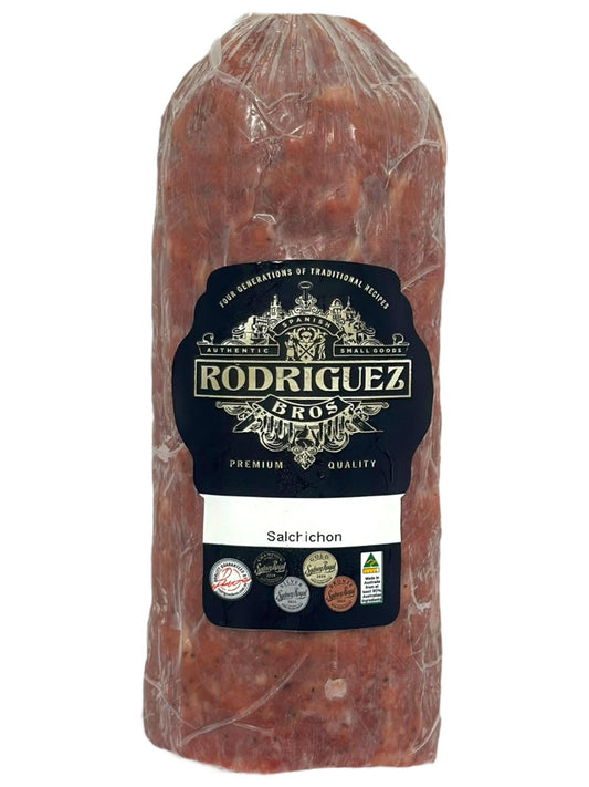 Salchichon Half Salami Approx 400g random weight packet. Regular price $12.50 AUD [You are guaranteed to receive at least 390g of product, equivalent price of $32.05 per kg.]