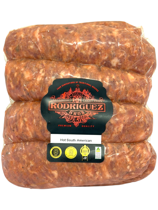 HOT Parrillero South American Chorizo Random weight approx. 1kg packet 8 pieces regular price $18.00 AUD. You are guaranteed to receive at least 950g of product, equivalent price of $18.95 per kg.