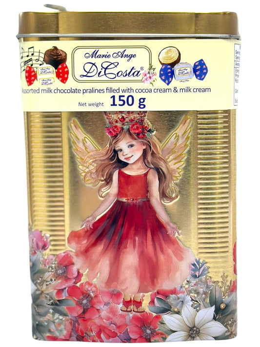 Marie Ange di Costa Lily Red Fairy Music Box  With Italian Praline Chocolates Filled with cocoa cream & milk cream  150g (Best Before 31-12-2026)