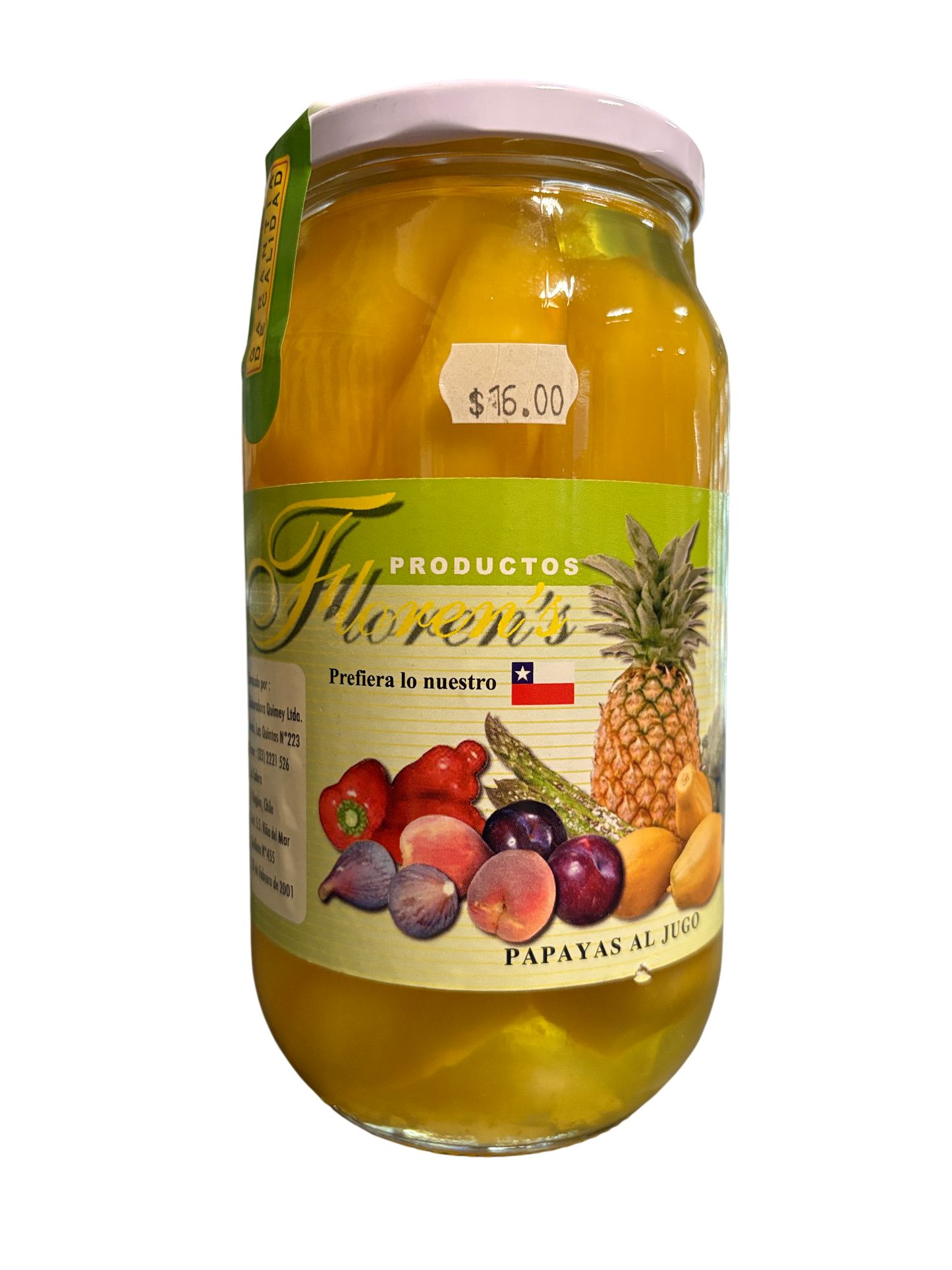 Papayas al Jugo en conserva 500g - Canned Papayas in Juice 500g (Best Before 01-01-2028)