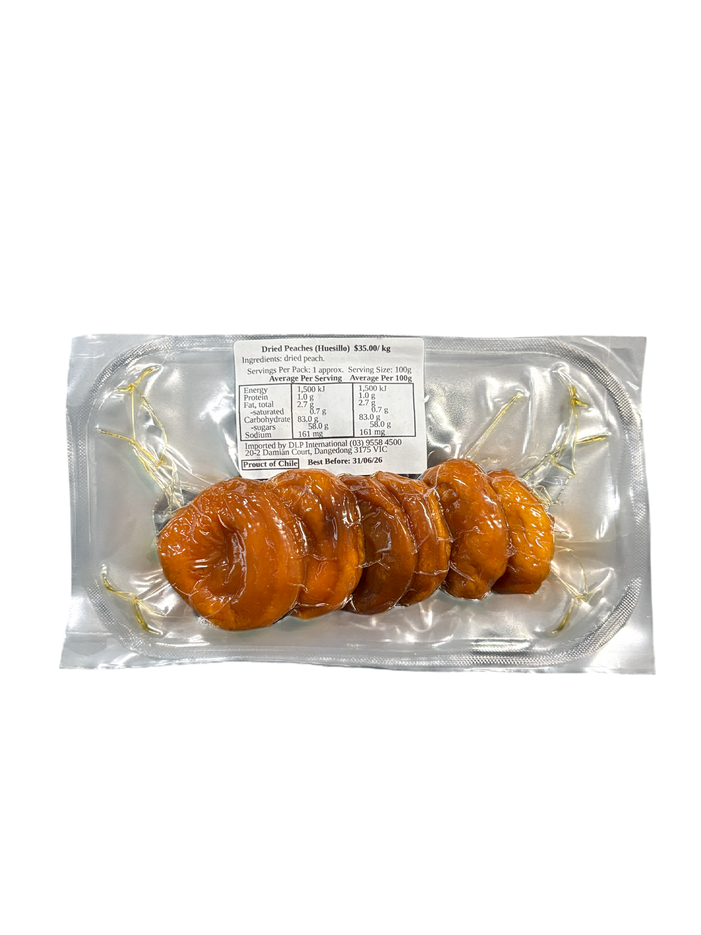 Dried Peaches (Huesillo) $35.00/Kg (Best Before 30-06-2026)
