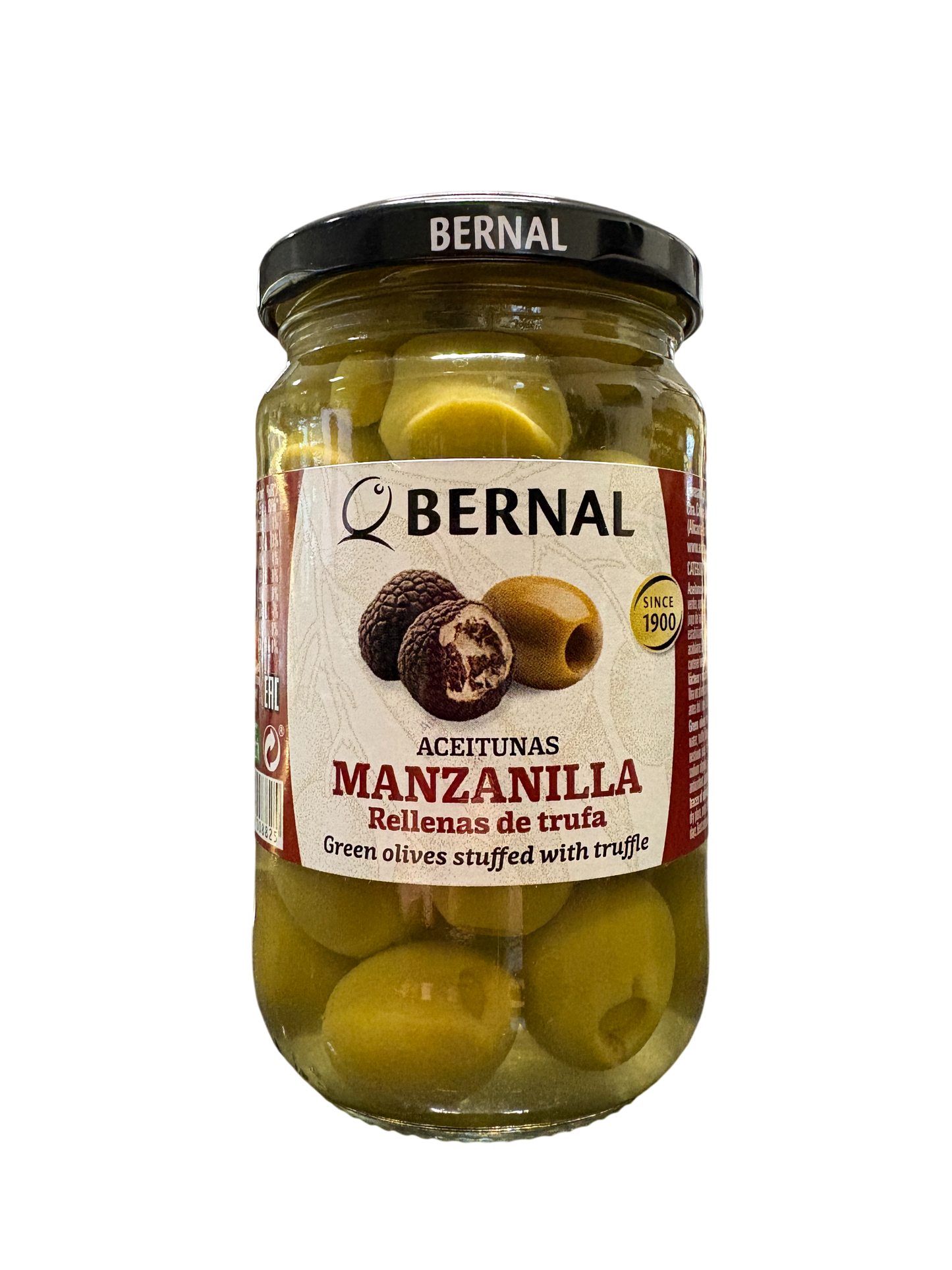 Bernal Especialidades Aceitunas Manzanilla con Trufa Green Olives Stuffed with Truffle 300g (Best Before 14-11-2026)