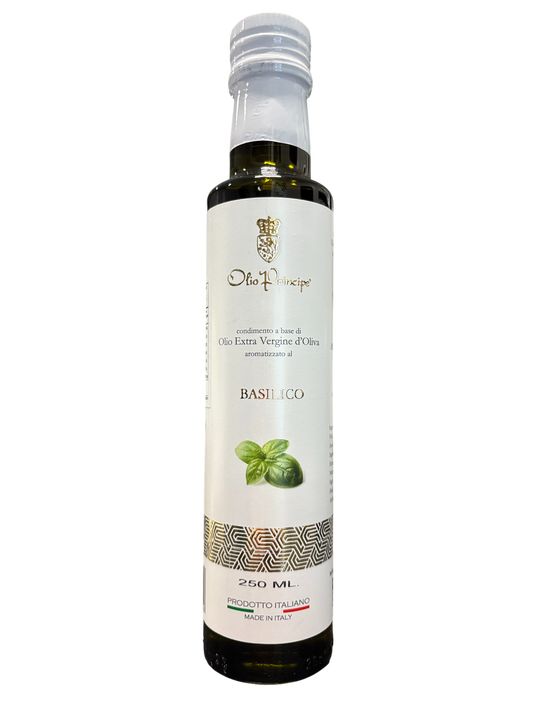 Olio Principe Sicilian Extra Virgin Olive Oil  flavoured with Basil 250ml