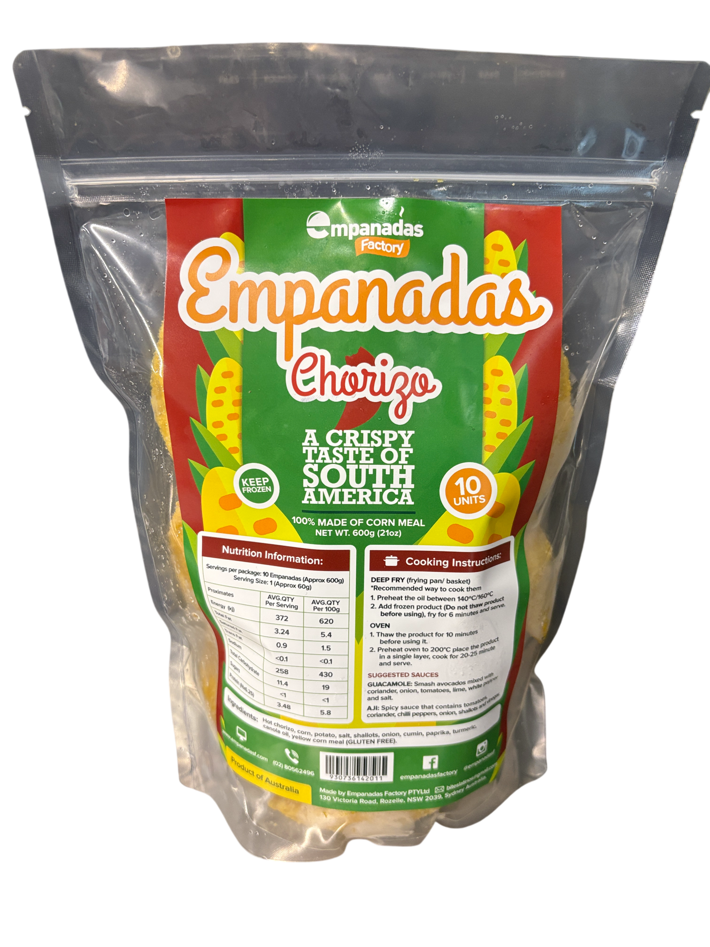 IN STORE ONLY - Empanada Factory Chorizo Empanada (Frozen) 600g (Best Before 17-04-2027)