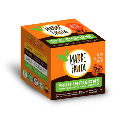 IN STORE ONLY Madre Fruta  Fruit infusions with chunks of tropical dried Fruit 6 Bags of 13g (Best Before 05-09-2026)