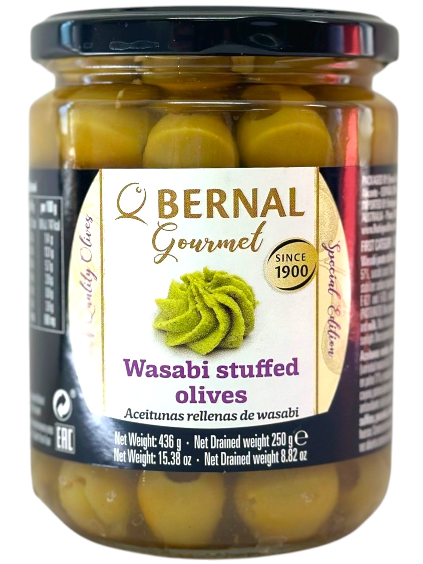 Bernal Gourmet Wasabi Stuffed Olives 440g