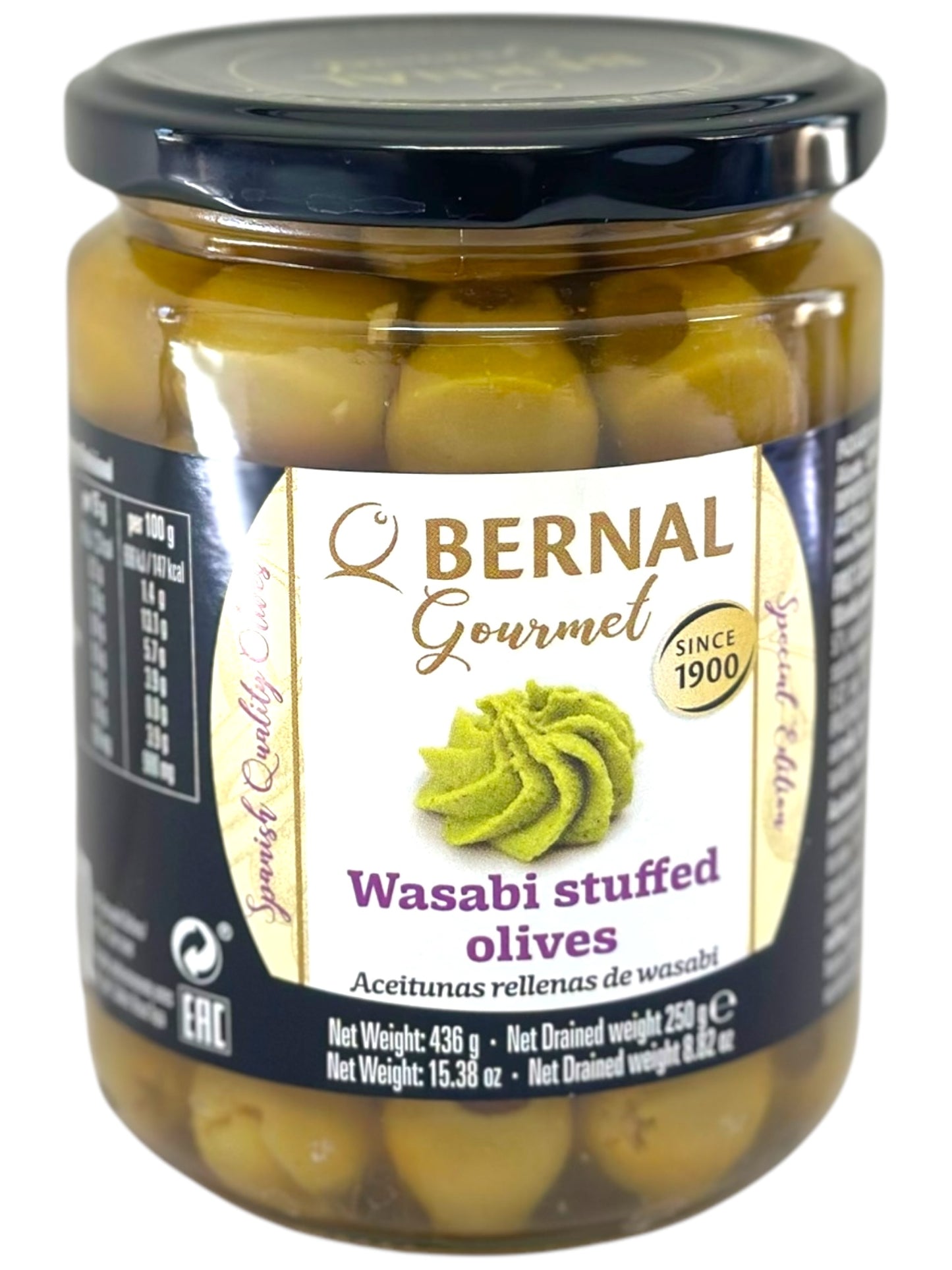 Bernal Gourmet Wasabi Stuffed Olives 440g