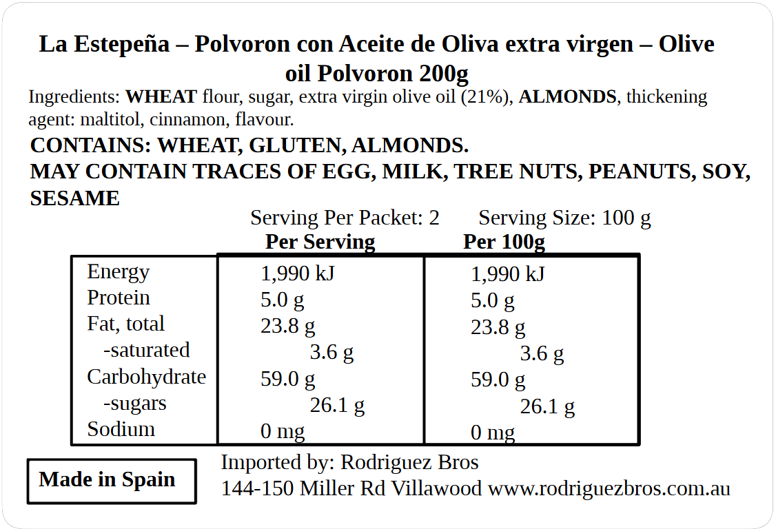 La Estepena Olive Oil Polvorones 200g (Best Before 30-11-2026)