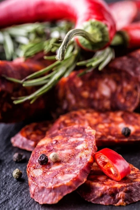 Smoked Chorizo 4 piece pack random weight approx 400g packet. Regular price $10.00 AUD [You are guaranteed to receive at least 390g of product, equivalent price of $25.64 per kg.]