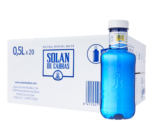 Solan De Cabras Agua Mineral Natural Still Water CARTON 20x500ml Plastic Bottle