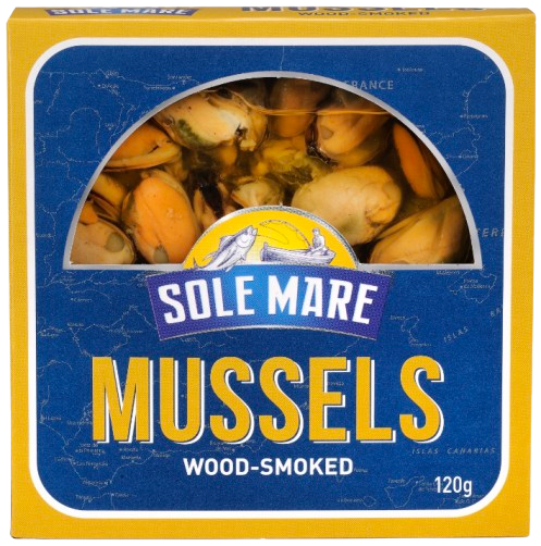 IN STORE ONLY - Sole Mare Mussels Wood Smoked Original 120g (Best Before 07-01-2028)