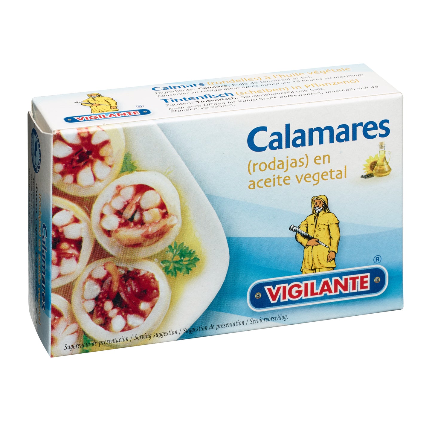 Vigilante Calamares Rodajas en Aceite Vegetal Calamari in Vegetable Oil 115g