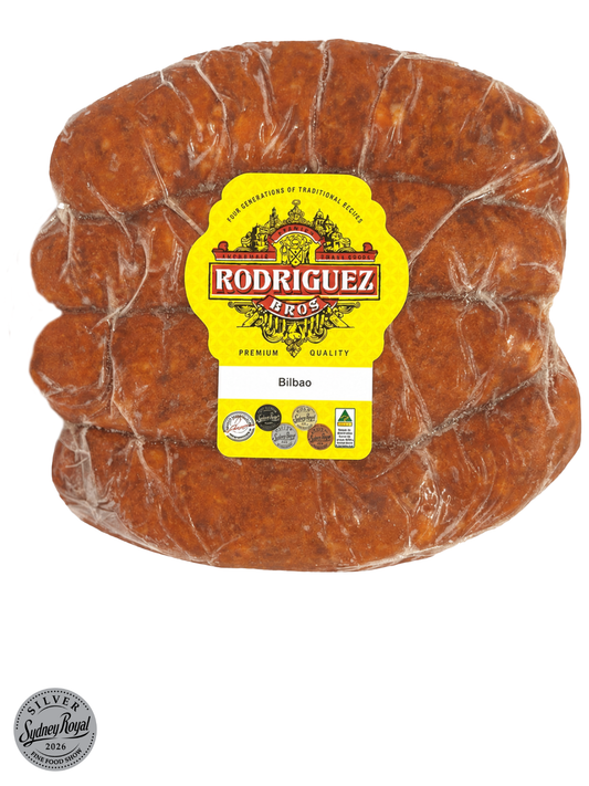 IN STORE ONLY FROZEN - Chorizo Bilbao Sweet Pork Chorizo Frozen 9 piece pack approx 500g
