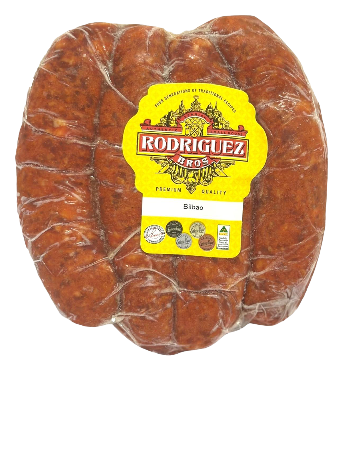 IN STORE ONLY FROZEN - Chorizo Bilbao Sweet Pork Chorizo Frozen 9 piece pack approx 500g