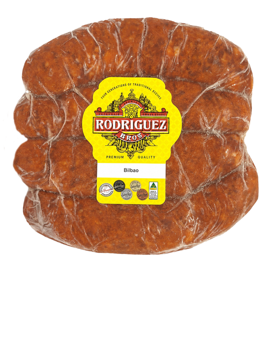 IN STORE ONLY FROZEN - Chorizo Bilbao Sweet Pork Chorizo Frozen 9 piece pack approx 500g