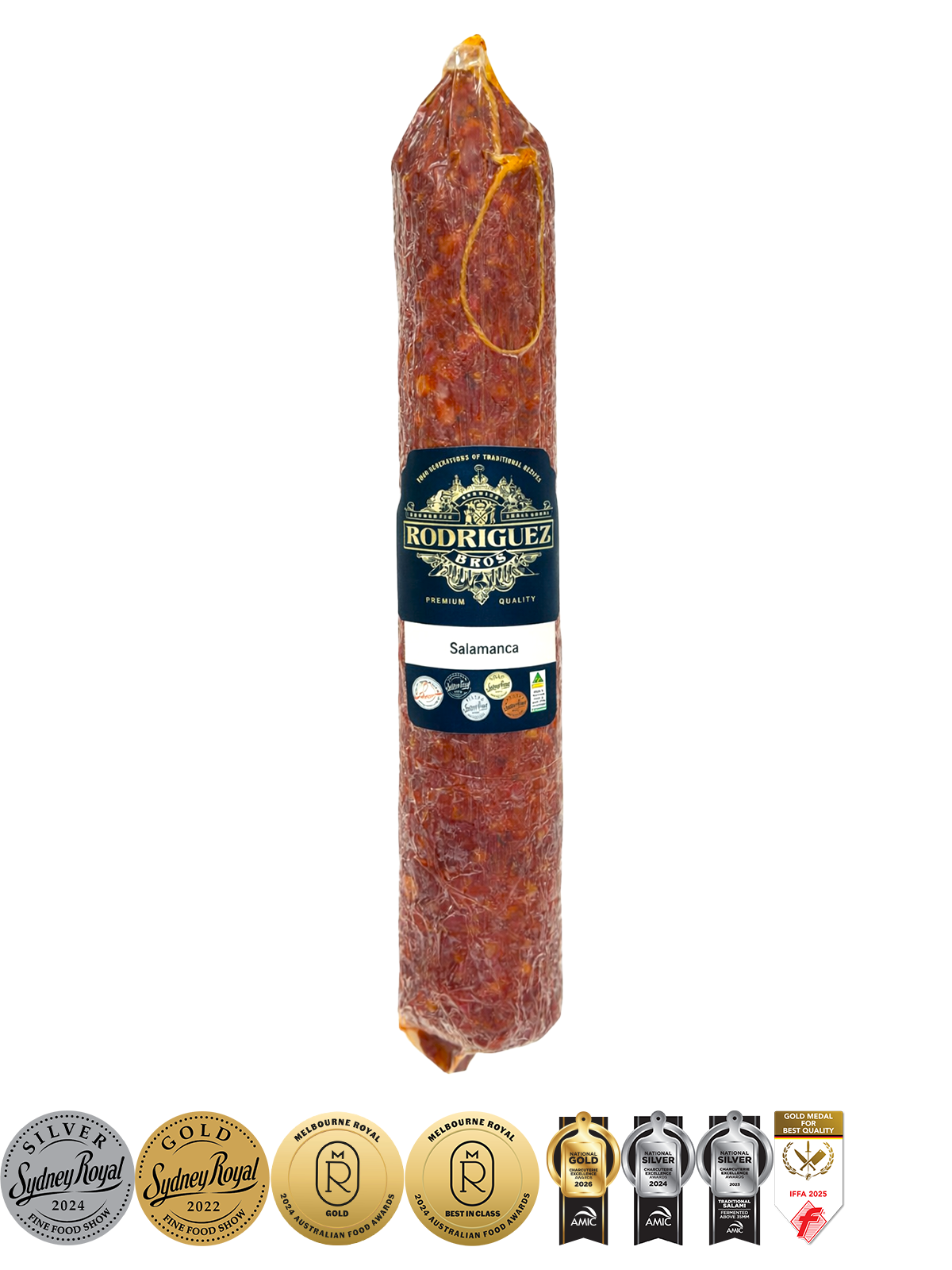 Salamanca Full Salami Approx 780g random weight packet. Regular price $25.00 AUD [You are guaranteed to receive at least 750g of product, equivalent price of $33.33 per kg.]