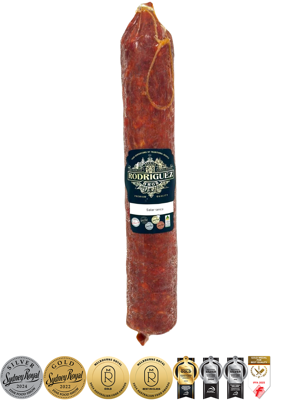 Salamanca Full Salami Approx 780g random weight packet. Regular price $25.00 AUD [You are guaranteed to receive at least 750g of product, equivalent price of $33.33 per kg.]