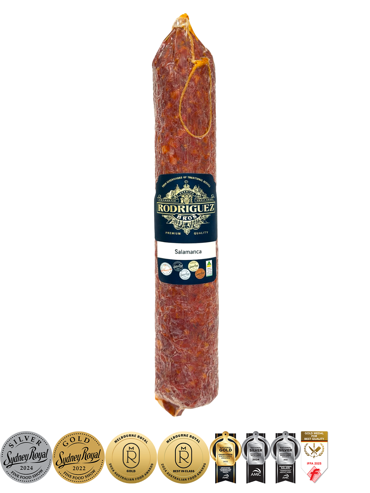 Salamanca Full Salami Approx 400g random weight packet. Regular price $15.00 AUD  (You are guaranteed to receive at least 385g of product, equivalent price of $38.96 per kg.)