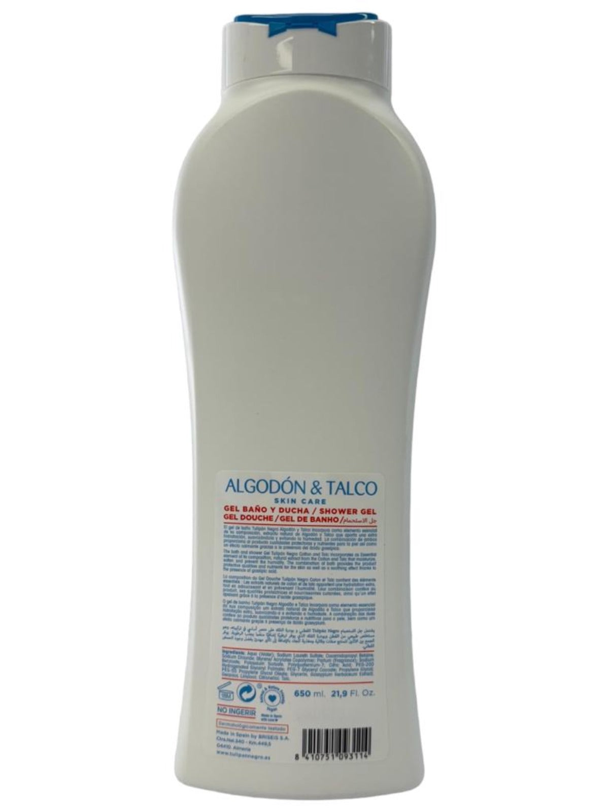 Tulipan Negro Algodon & Talco Spanish Bath And Shower Gel 650ml