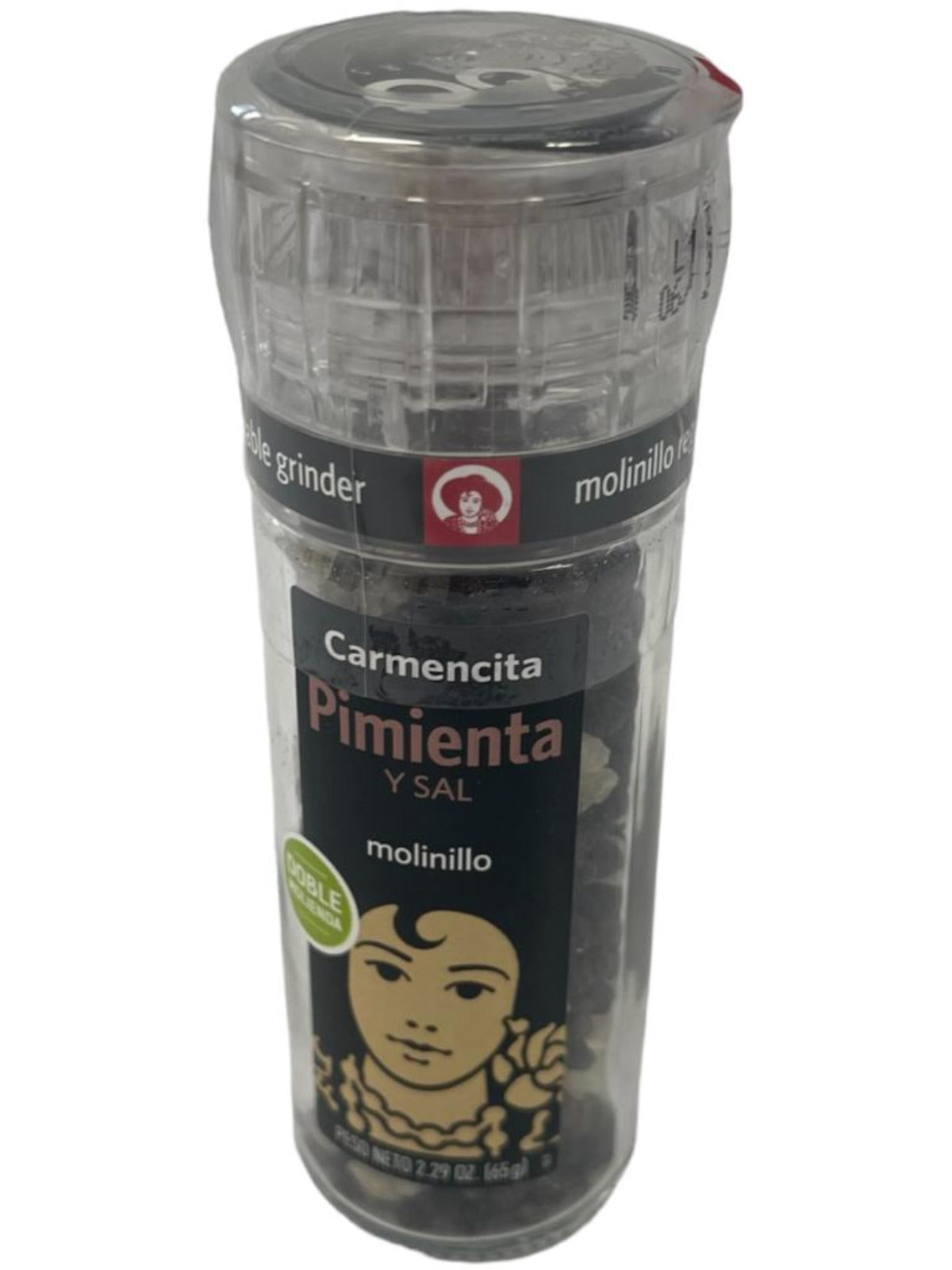 Carmencita Black Pepper and Mediterranean Sea Salt Grinder 65g (Best Before 01-06-2025)