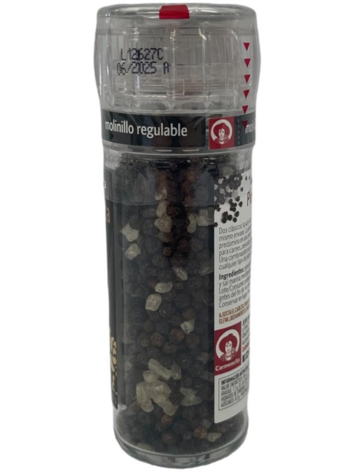 Carmencita Black Pepper and Mediterranean Sea Salt Grinder 65g (Best Before 01-06-2025)