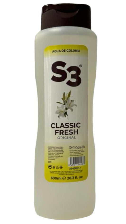 S3 Classic Fresh Original Cologne 600ml