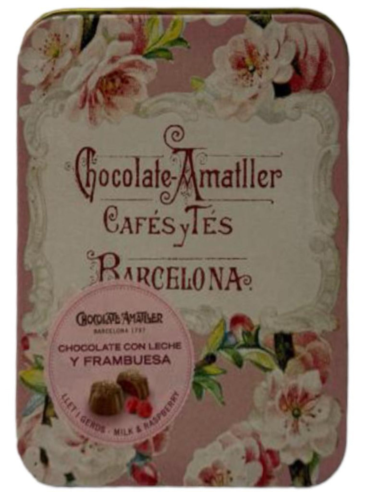 Chocolate Amatller Milk Chocolate with Raspberries 72g
