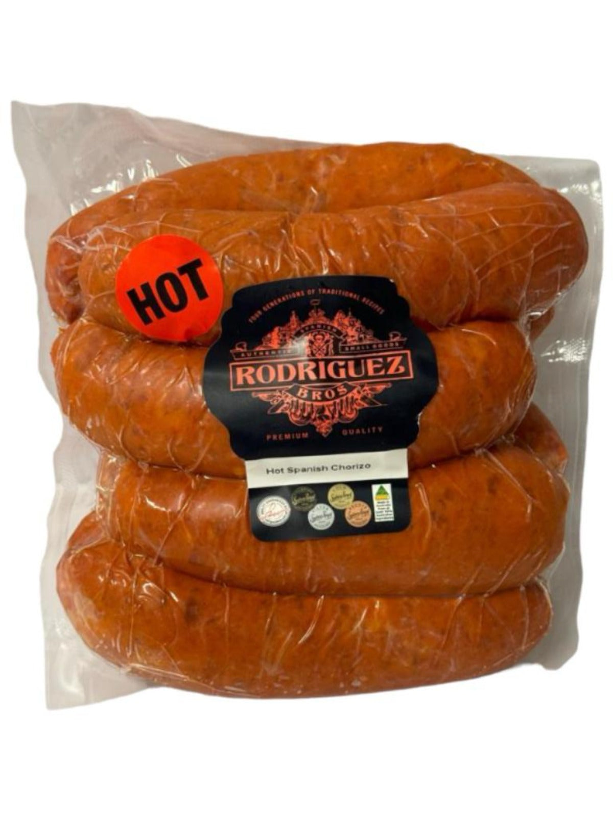 HOT Fresh Spanish Chorizo Random weight approx 1kg packet 8 pieces regular price $15.50 AUD. You are guaranteed to receive at least 950g of product, equivalent price of $16.32 per kg.
