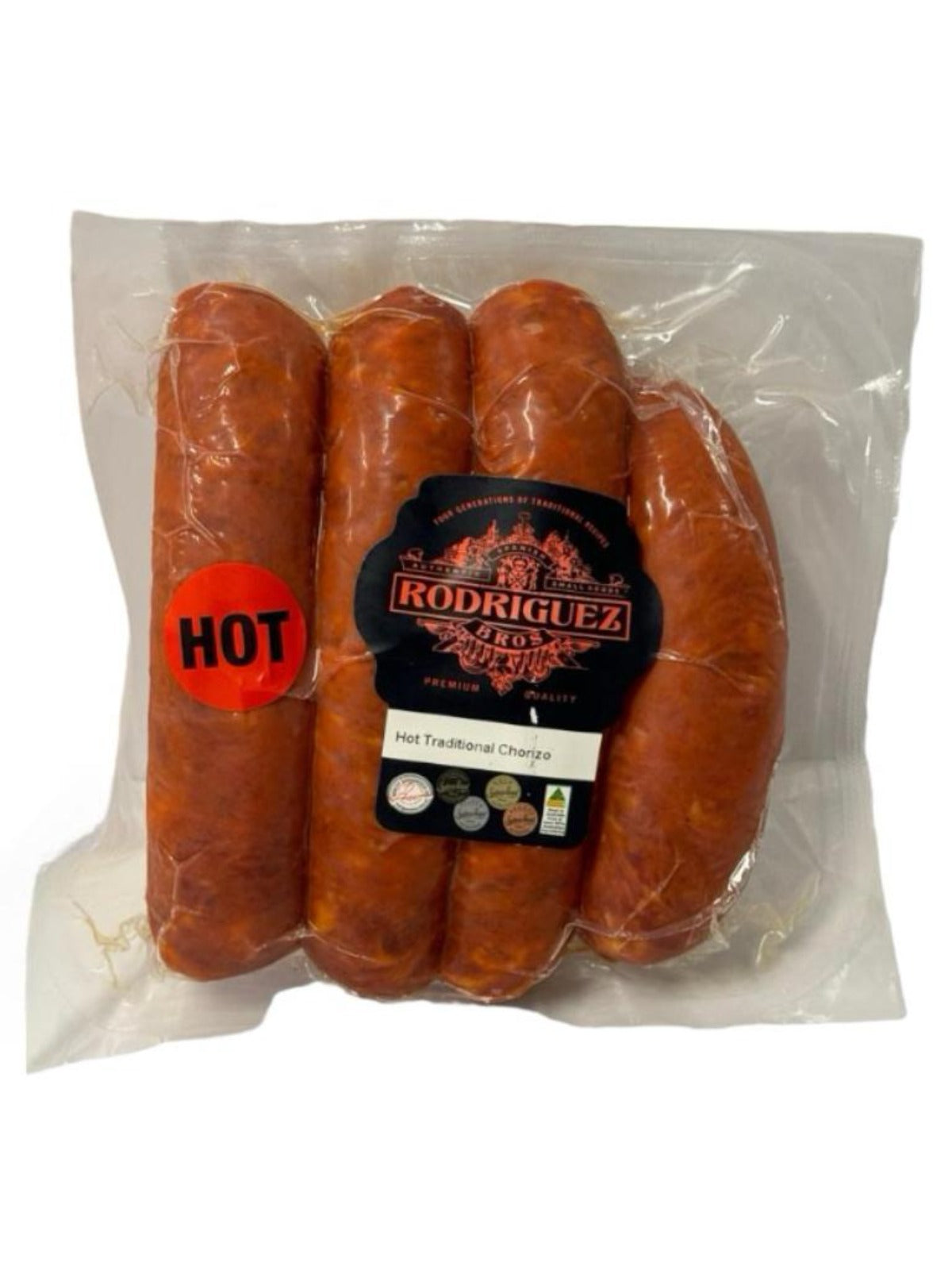 HOT Artisan Traditional Chorizo 4 piece pack random weight approx 400g packet. Regular price $10.00 AUD [You are guaranteed to receive at least 390g of product, equivalent price of $25.64 per kg.]