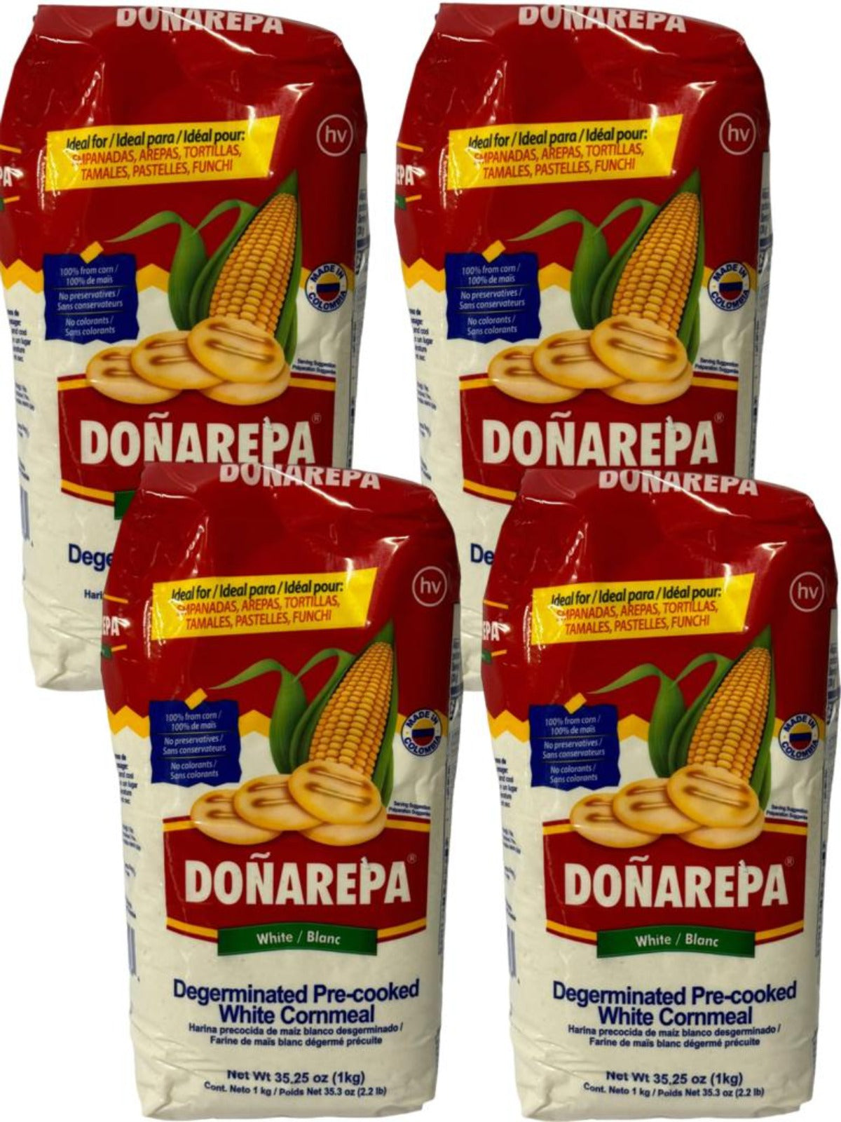 Donarepa Colombian White Corn flour 1kg- 4pack 4kg total