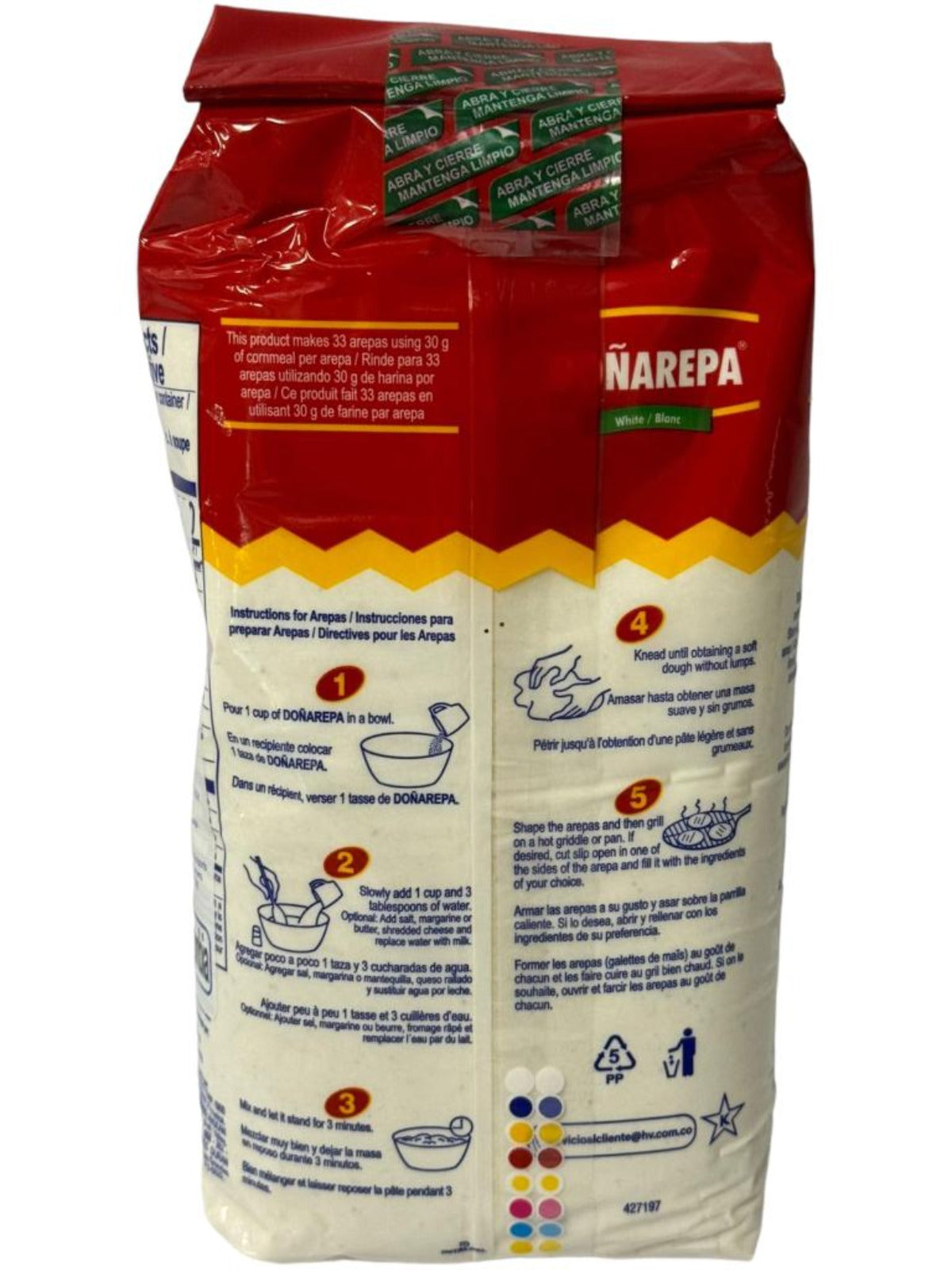 Donarepa Colombian White Corn Flour Twin Pack + Donarepa Colombian Yellow Corn Flour Twin Pack 1kg ea 4kg total