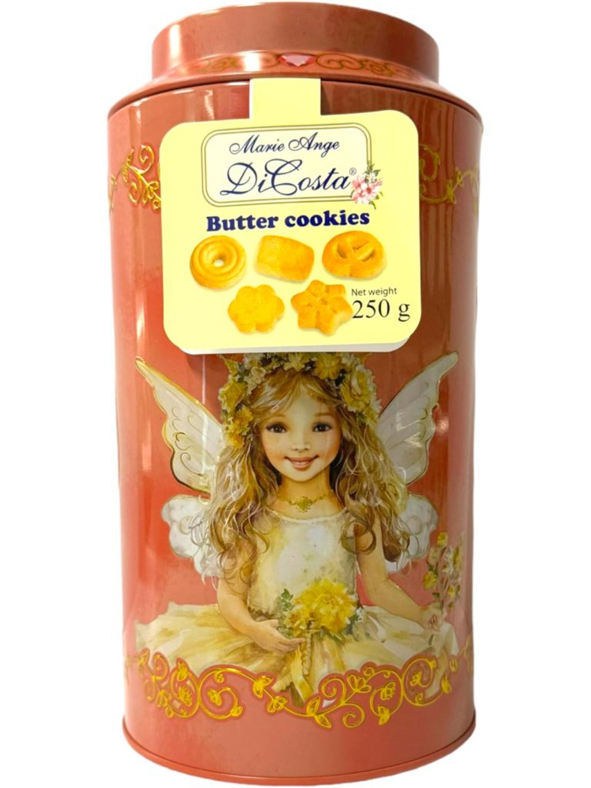 Marie Ange di Costa Flower Fairy Italian Butter Cookies—Il Cilindro in Peach 250g
