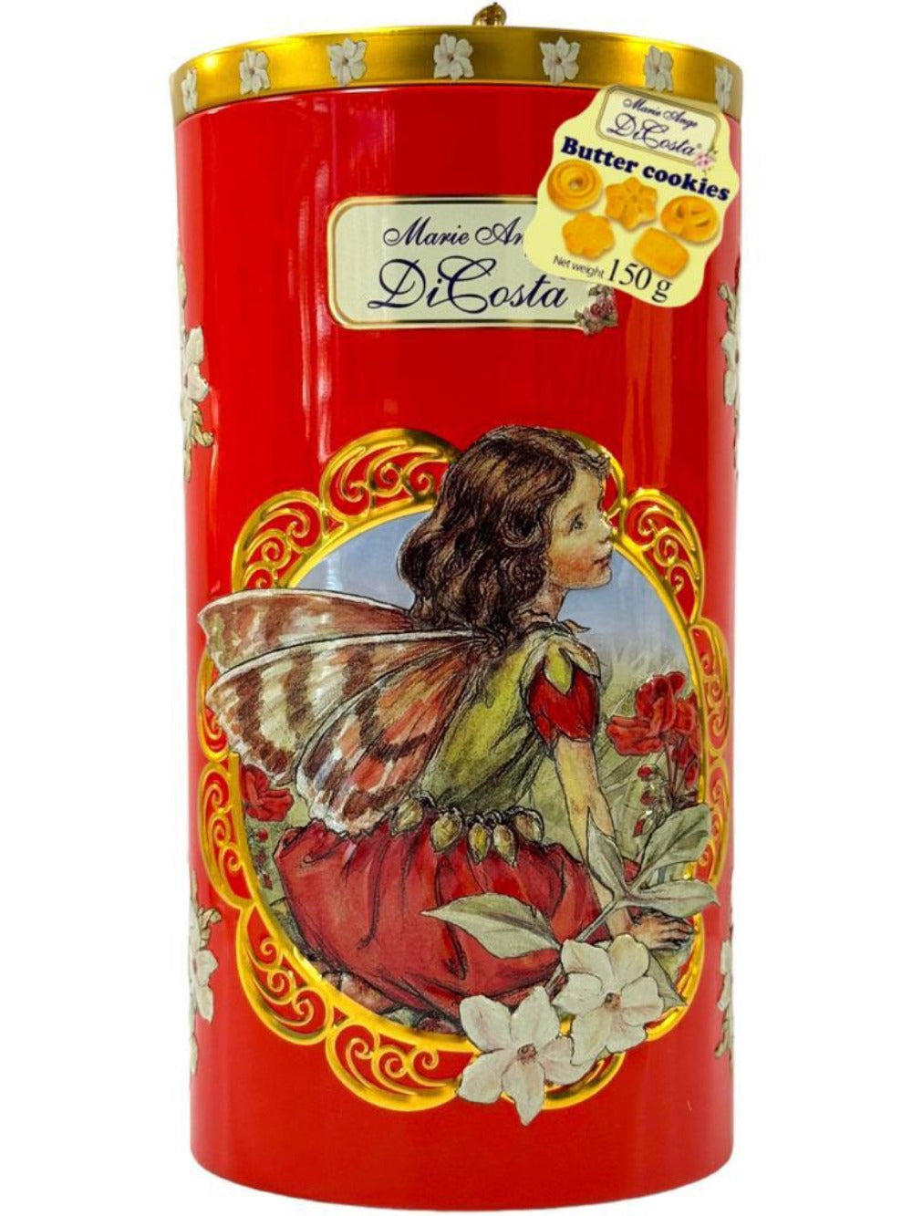 Marie Ange di Costa Flower Fairy Music Box With Italian Butter Cookies—Il Fantasia in Red 150g