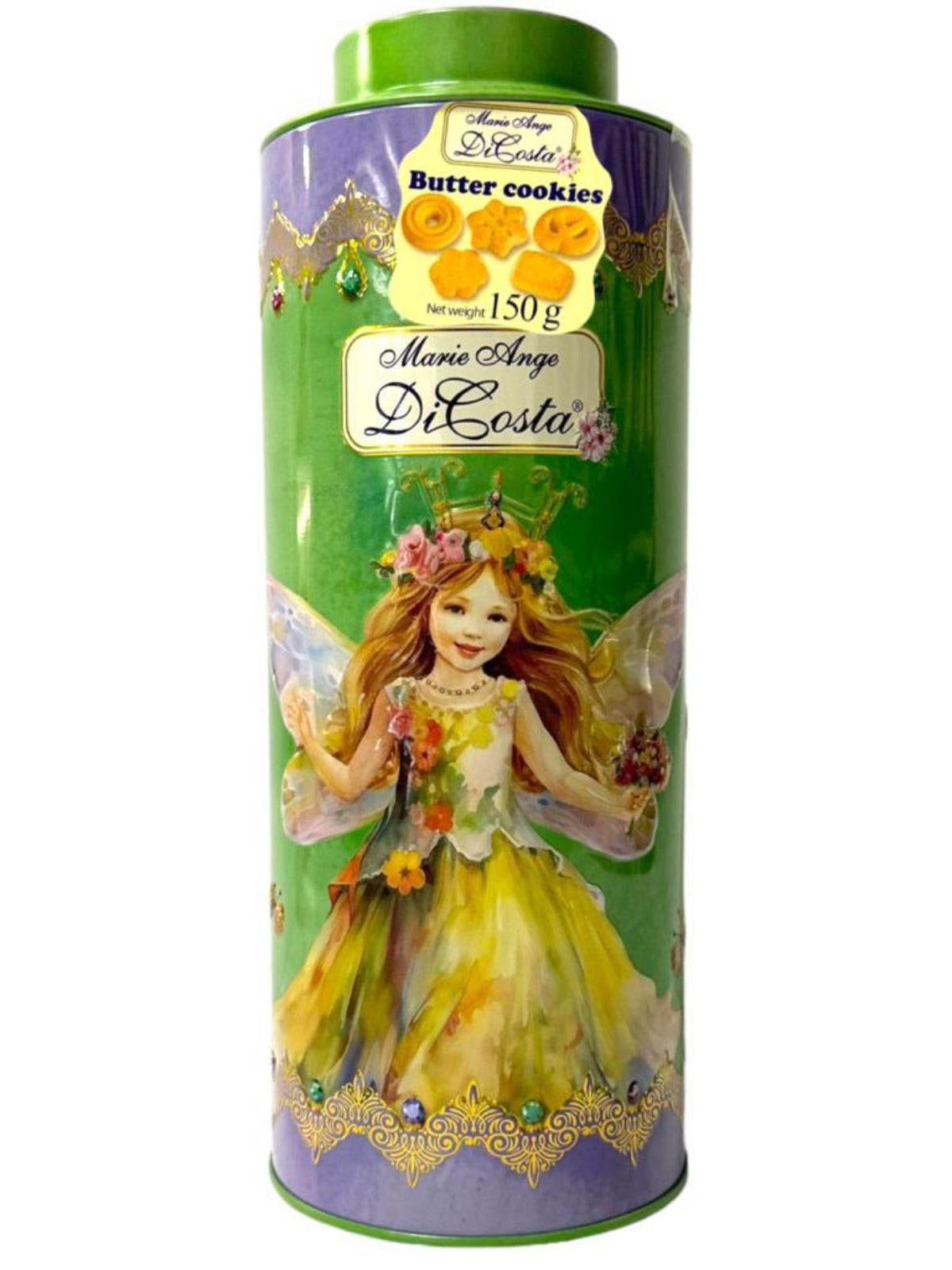 Marie Ange di Costa Flower Fairy Italian Butter Cookies—Il Cilindretto in Lime 150g