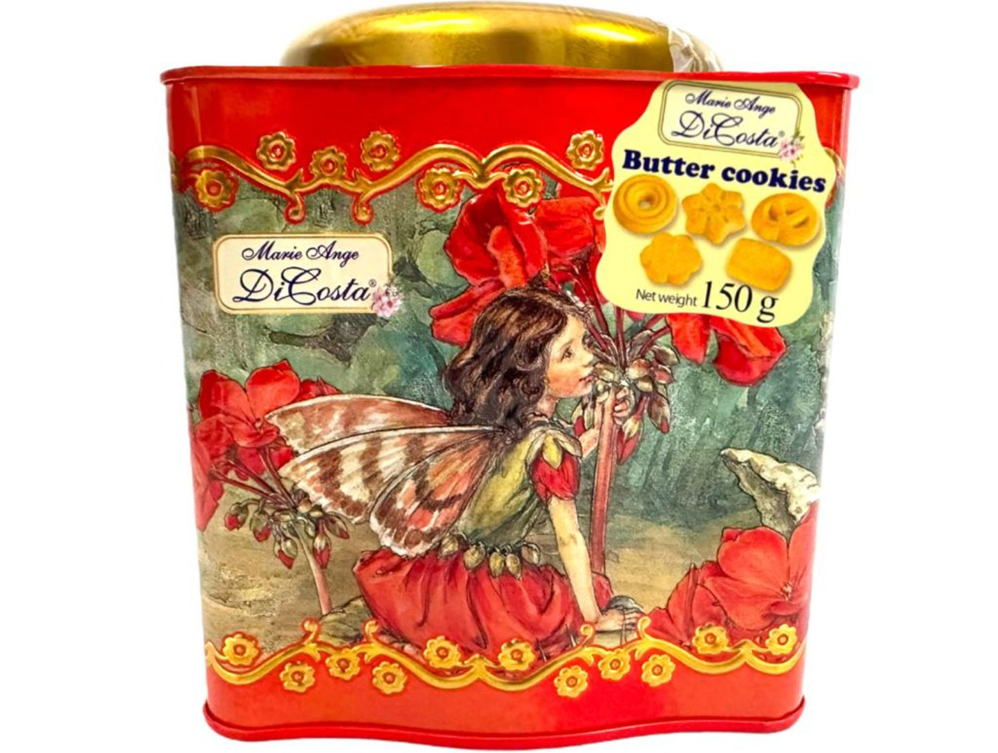 Marie Ange di Costa Flower Fairy Italian Butter Cookies—Il Boccetta in Red 150g