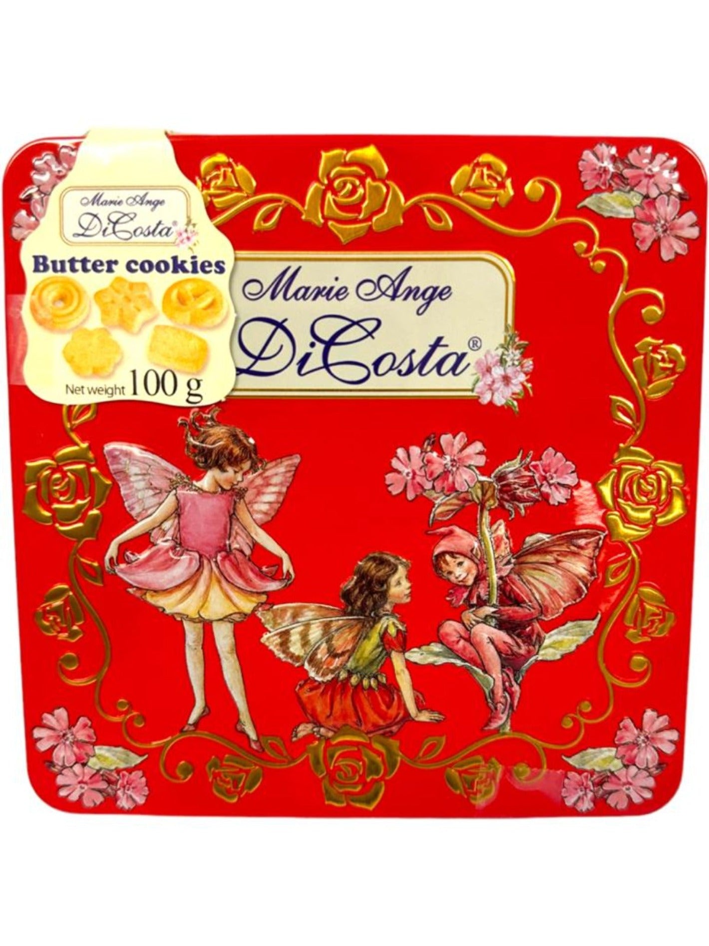 Marie Ange di Costa Flower Fairy Italian Butter Cookies—Il Quadretto in Red  100g